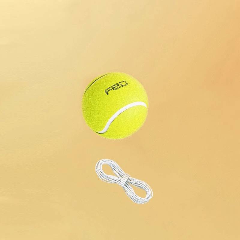 Fed with a wire, two tennis balls
